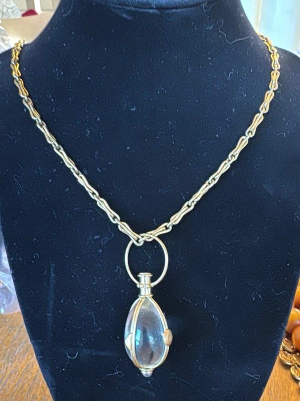 18K Rock Crystal Amulet Pendant Jewelry by Temple St. Clair